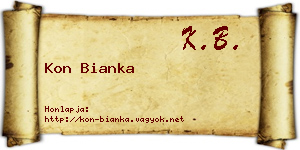 Kon Bianka névjegykártya